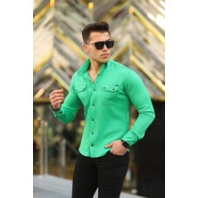 Comstar Erkek Slim Fit Scuba Gömlek
