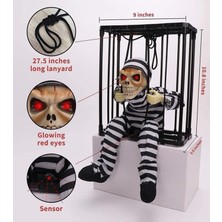 Ayder Timya Hareketli Sesli Sensörlü Mahkum Görünümlü Kuru Kafa Iskelet Dekorasyon 22X27 cm TG/TMYA1395 210841