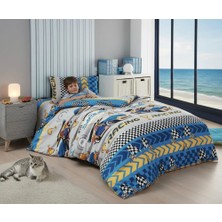 Renkli Düşler Atölyesi Mavi Araba Desenli Pamuklu Ranforce Tek Kişilik Nevresim Seti | Nevresim ,yastık Kılıfı , Çarşaf