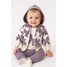 Aspo Baby Kids Kız Bebek/ ÇOCUK3LÜ Takım Hırka Pantolon Uzun Kollu Sweatshirt