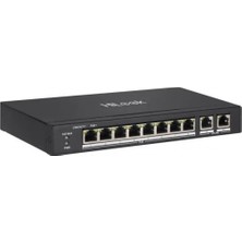 Verto Hılook NS-0310P-60(B), 8port, Megabit, Poe 60W, 2 Port Gigabit Uplink, Long Range 250METRE, Yönetilemez, Masaüstü Switch