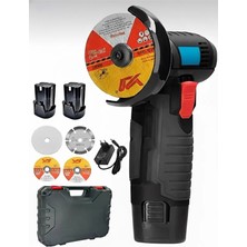 Optivex Çift Batarya Şarjlı Açılı Avuç Taşlama Demir Kesme Makinesi Çantalı 4 Adet Taş