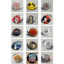 Punky Store Trend Rozet Seti-8-Pop Art & Retro Temalı 15’li Mizahi ve Sanatsal Rozet Koleksiyonu
