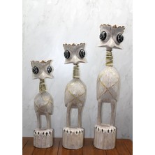 Fırsatkolik Ahşap 3'lü Deve Kuşu Seti 90 cm