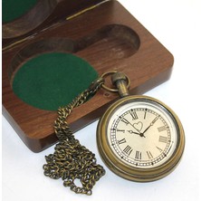 Fırsatkolik Ahşap Kutulu Pirinç Köstekli Saat Model 5