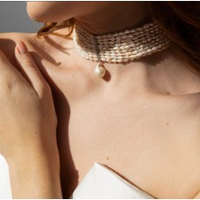 Taşmir Sertifikalı Arpa Kesim Choker Inci Kolye