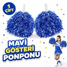 Urfakent 1 Çift ( 2 Adet ) Mavi Renk 23 Nisan 19 Mayıs 29 Ekim Okul Gösteri Ponponları