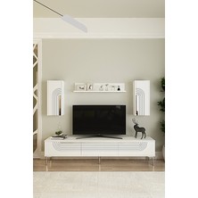 Ceneyra TVR1803BS- Meyra Tv Ünitesi Takımı 180CM Beyaz-Silver