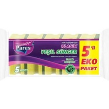 3 Adet Parex Klasik Yeşil Oluklu Sünger 5 Li