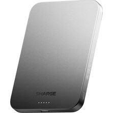 Sharge Aeromag 5.000mAh 20W Ultra Ince Manyetik Powerbank  - Havacılık Sınıfı Metal Gövde & Grafen Soğutma Sistemi - Qi2 Sertifikalı 15W Kablosuz Taşınabilir Şarj
