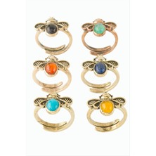 Freedom Store Uğur Böceği Doğaltaşlı Otantik Yüzük