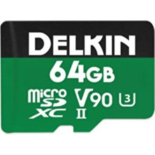 Delkin Devices Delkin 64GB Power UHS-II (V90) Micro SD Hafıza Kartı 4K Video Desteği ile Dayanıklı Tasarım