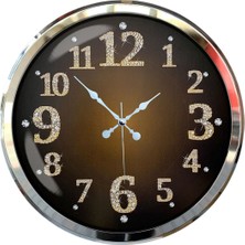 Ototechparca Zentime Krom Işıltılı Zaman 52 cm Metal Duvar Saati