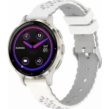 MMP Shop Garmin Venu 3s / Venu 2s 41MM Uyumlu Çiçek Desenli Metal Tokalı Silikon Akıllı Saat Kordon