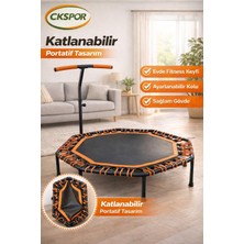 CKSpor Katlanabilir Sekizgen Step Trambolin Tutunmalı Trambolin Ev Tipi Fitness Trambolin