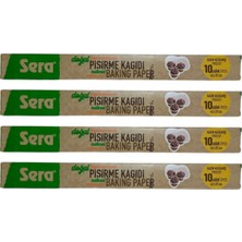 4 Adet Sera Doğal Beyazlatılmamış Hazır Kesilmiş Pişirme Kağıdı 4X10LU