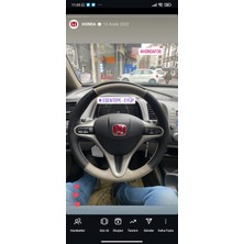 İskender Oto Aksesuar Direksiyon Kılıfı Honda Civic FD-6 Bej noktalı Sport Bej Dikiş Derisi sökülmeden yapılır. Detay Deri Direksiyon