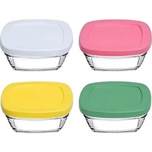 4 Adet Paşabahçe G4U Plastik Kapaklı Saklama Kabı 4 Lü