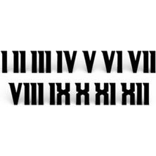 Pelince Roma Rakamı Ahşap Lazer Kesim Duvar Saati Aksesuarı Rakam Seti - Rüzgar Font - Yükseklik 3 cm