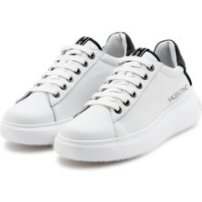Valentino Erkek Bounce Kalın Tabanlı Deri Sneaker - Beyaz/siyah