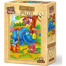 Art Puzzle Art Kids Çalışkan Gergedan 16 Parça Ahşap Puzzle