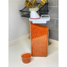 Krd Home Erzak Kabı Mika Dikdörtgen Bardak Kapaklı Ölçülü 2800 ml