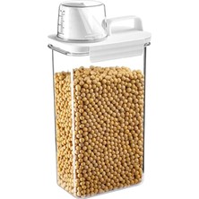 3 Adet Krd Home Erzak Kabı Mika Dikdörtgen Bardak Kapaklı Ölçülü 2300 ml