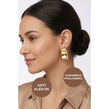 Kayoubi Kadın Antialerjik Kararmaz Suya Dayanıklı Uzun Günlük Tarz Abiye Gold Çelik Marka Küpe Modelleri