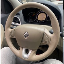 İskender Oto Aksesuar Direksiyon Kılıfı Renault Fluence Megane 3 Privilege Bej Komple KENDİ DERİSİ SÖKÜLMEDEN YAPILIR Bej Dikiş