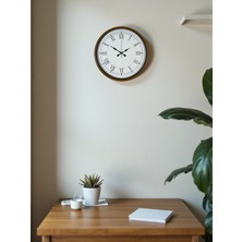 Ototechparca Zentime 36 cm Kahverengi Dekoratif Duvar Saati