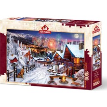 Art Puzzle Kış Eğlencesi 1000 Parça Zorlu Puzzle 68x48 cm Mavi Karton Kesim