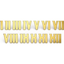 Pelince Roma Rakamı Ahşap Lazer Kesim Duvar Saati Aksesuarı Rakam Seti - Rüzgar Font - Yükseklik 3 cm