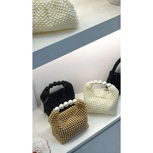 Ravinity Büyük Inci Saplı Içi Geniş Orta Boy Inci Boncuk Çanta