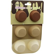 3 Adet Tutku Yuvarlak Şekilli 6 Bölmeli Silikon Kek Kalıbı