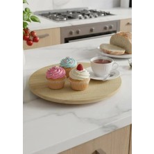 Pablito Home 5 Adet Pablito Bambu Sunumluk Dönebilen Yuvarlak 28 cm