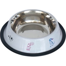 Tommy Köpek Çelik Mama Kabı Beyaz- 16 Oz
