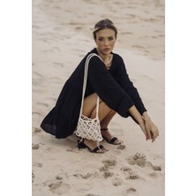 Ravinity Uzun Kol Askılı Baklava Desenli Inci Boncuk Çanta