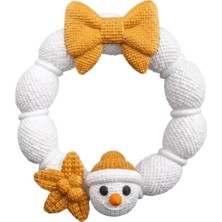 SHC4200 Lounge Örgü Kardan Adam Kapı Süsü 21 cm – Yılbaşı Kış Dekorasyonu