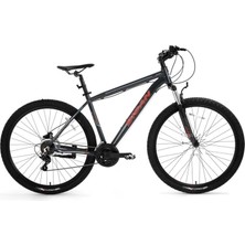 Bisan Atlas Erkek Dağ Bisikleti 48CM V 27.5 Jant 21 Vites Parlak Gri Kırmızı