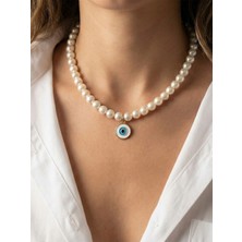 Xtakı Inci Kolye - Nazar Boncuklu & Gerçek Inci Görünümlü Kararmaz Gold Zincir - Kadın Bijuteri Kolye