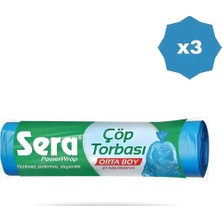 3 Adet Sera Çöp Poşeti Orta Boy 55X60CM 20 Adet 3 Lü