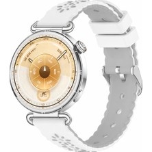 MMP Shop Huawei Watch Gt6 41MM Uyumlu Çiçek Desenli Metal Tokalı Silikon Akıllı Saat Kordon