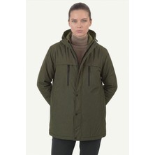 D1fference İçi Astarlı Su ve Rüzgar Geçirmez Cepli Kapüşonlu Kadın Mont