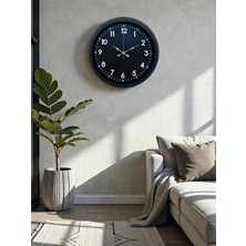 SHC4200 Zentime Pure Dark Black 40 cm Metal Duvar Saati