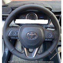 İskender Oto Aksesuar Direksiyon Kılıfı Toyota Corolla 2020 Klasik Siyah Dikişli KENDİ DERİSİ SÖKÜLMEDEN YAPILIR Detay deri direksiyon