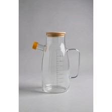 Tutku Bambu Kapaklı Cam Yağlık 1000 ml
