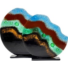 Lara Decor Aurora Cam Füzyon Seti Kahve-Yeşil-Siyah