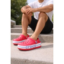 Crocs Unisex Bayaband Clogs Poppy Iconic Comfort Terlik Sandalet Kırmızı Beyaz Lila