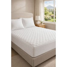 Bella Home Uludağ Kapitoneli Fitted Full Kenar Yatak Koruyucu Pamuklu Alez - Beyaz