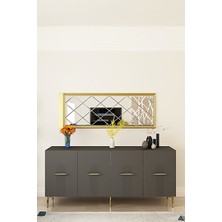 Ceneyra KA1808A- Ida Lazer Çizgili Konsol , Tv Sehpası , Çok Amaçlı Dolap 180CM Antrasit